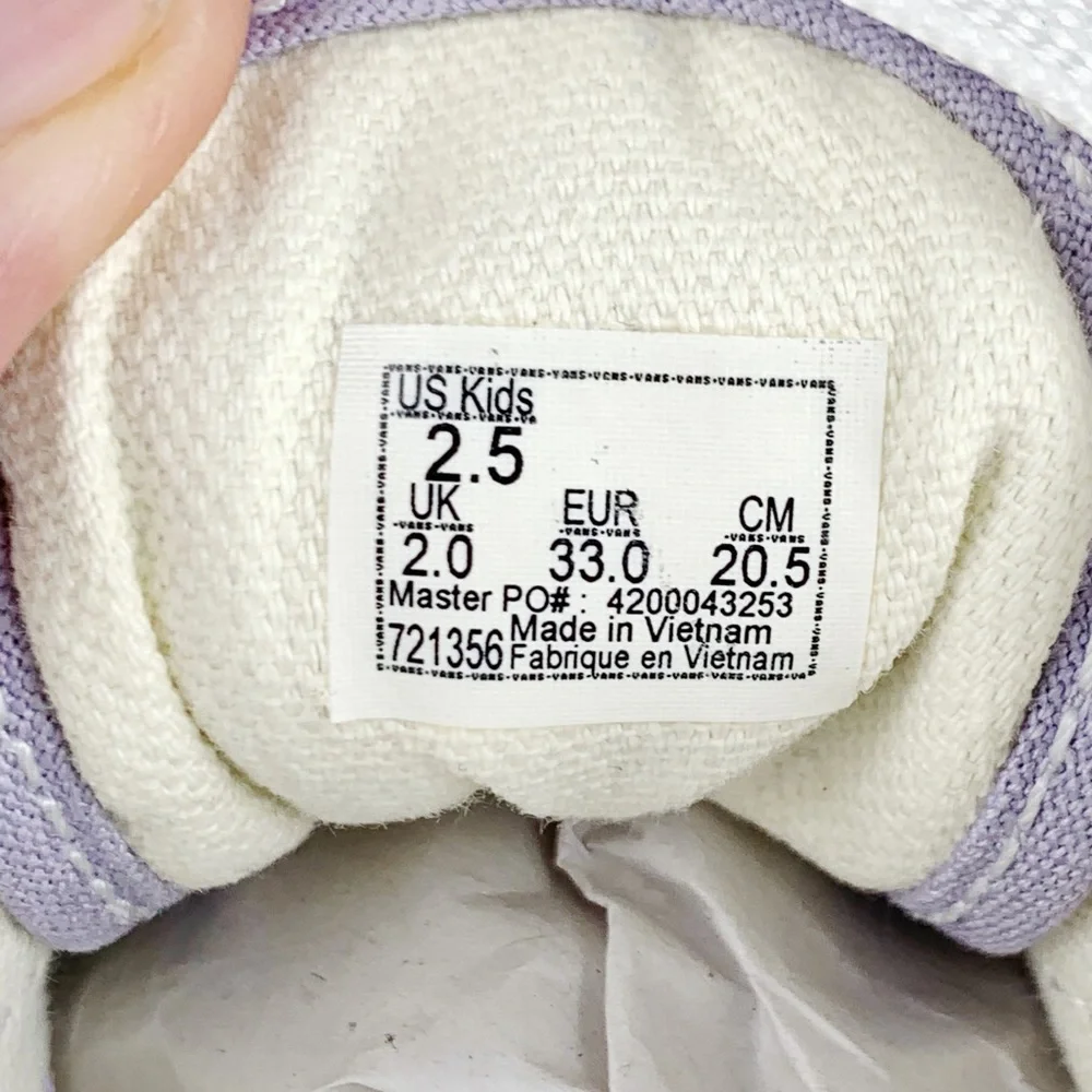 Vans Youth Lilac Suede Low Top Sneakers Size 2.5